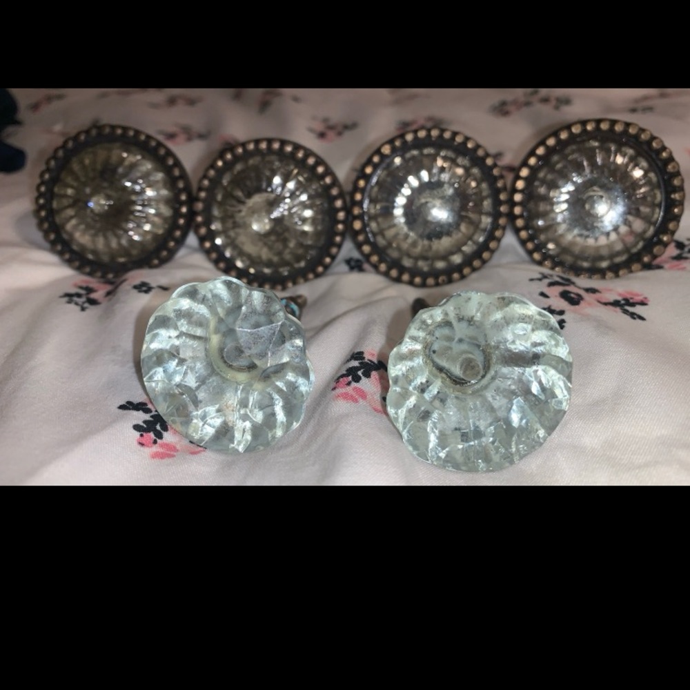 Antique Bronze & Glass Knob Set - Picture 12 of 13